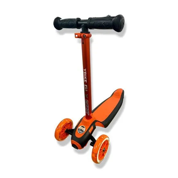 $122 YBike Red GLX Boost Kid Kick Light-Up Scooter Adjustable Steering Handle - Picture 1 of 7